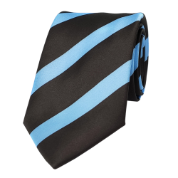 Cravate Noir À Rayures Bleu Clair