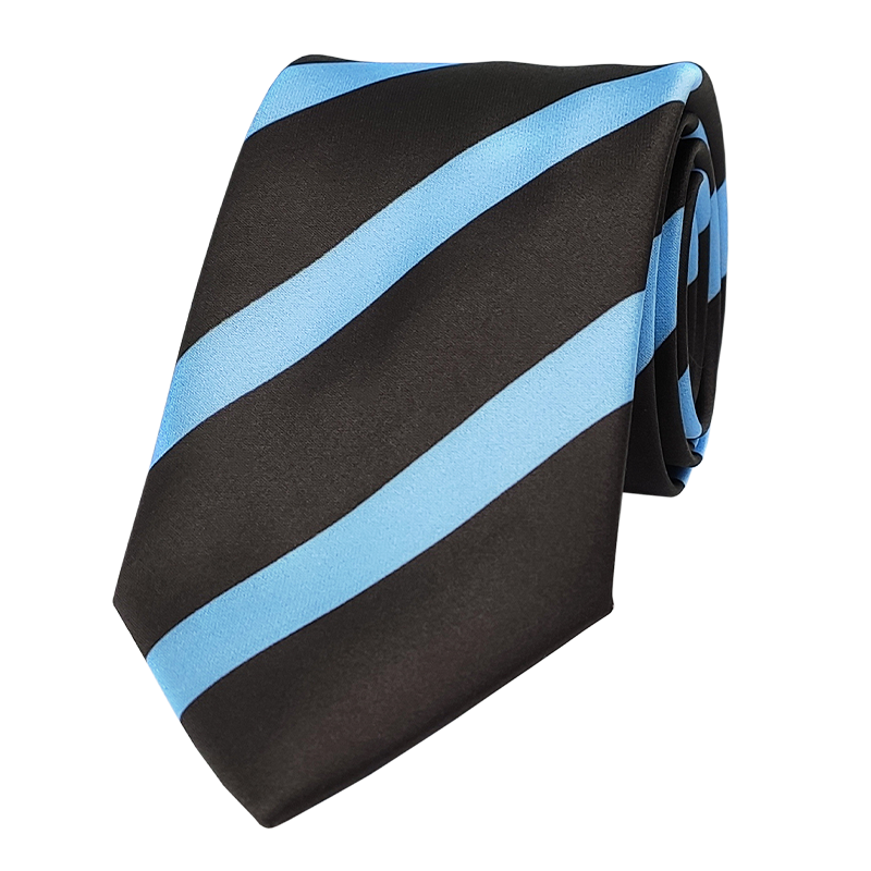 Cravate Noir À Rayures Bleu Clair