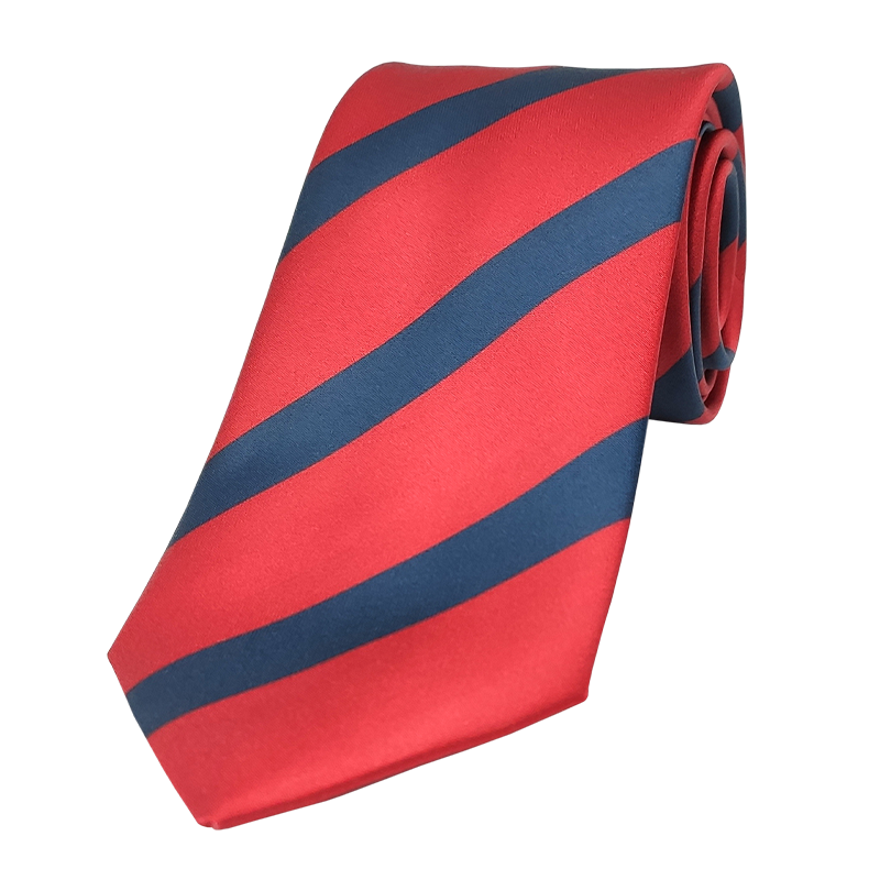 Cravate Rouge À Rayures Bleu Foncé