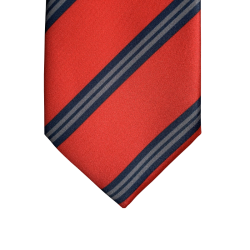 Cravate Rouge À Rayures Bleu Et Gris