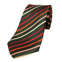 Cravate Noire À Rayures Rouges Dégradées