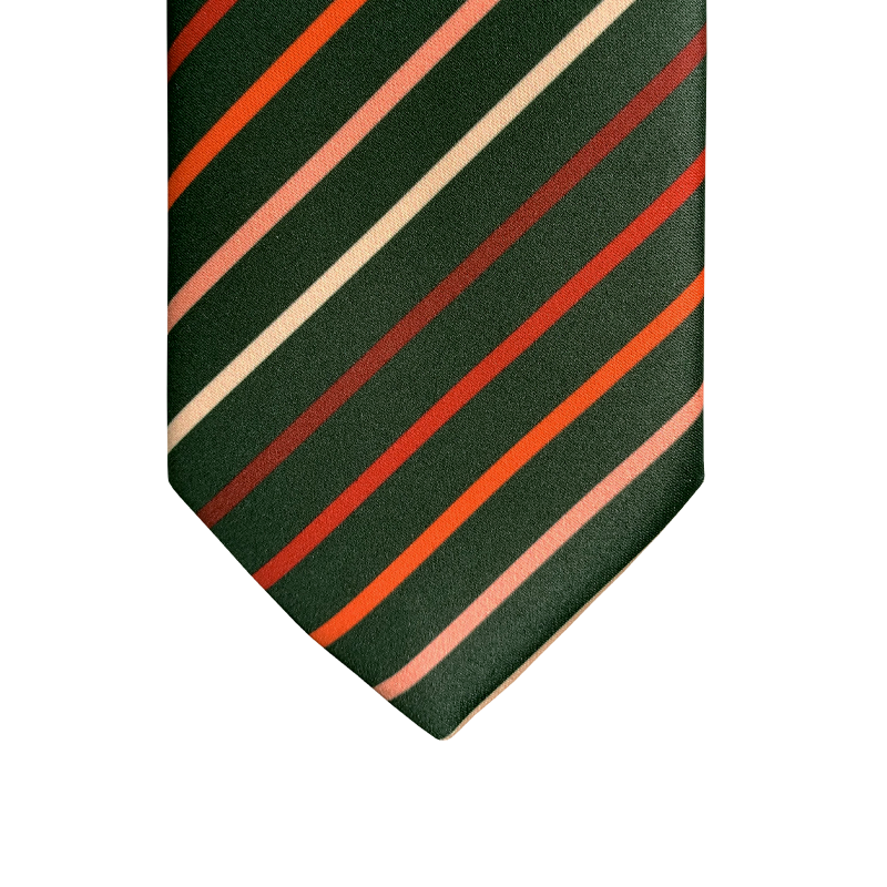 Black tie with gradient red stripes
