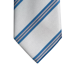Cravate Grise À Rayures Bleu Et Rose