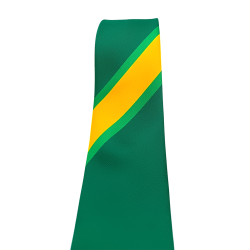 Cravate jacquard verte avec bande diagonale jaune